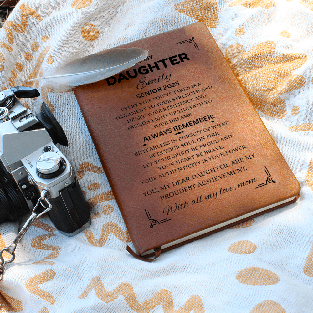 Personalized Graduation Gift For Daughter Son, Leather Journal For Daughter From Mom, Custom College Graduation Gift