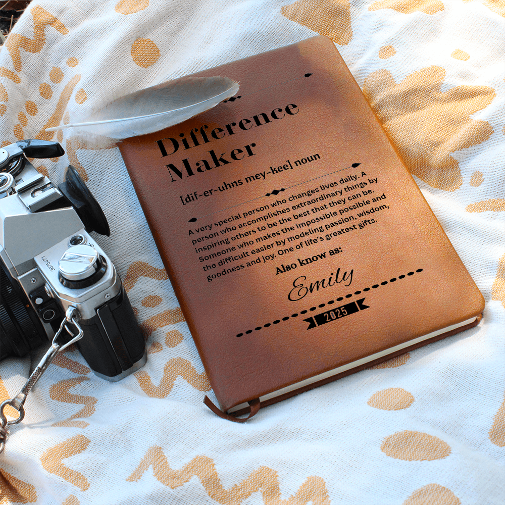 Difference Maker - Personalized Graduation Gift For Daughter Son, Leather Journal For Daughter From Mom, Custom College Graduation Gift