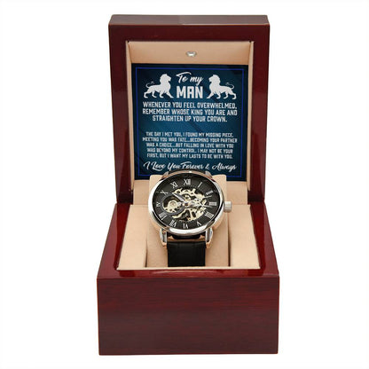 Straighten Up Your Crown - Men's Openwork Watch