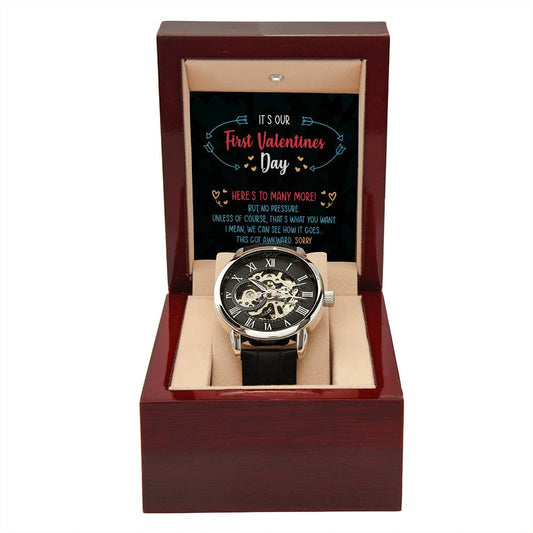 First Valentines Day Men's Openwork Watch