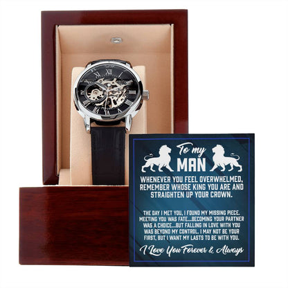Straighten Up Your Crown - Men's Openwork Watch