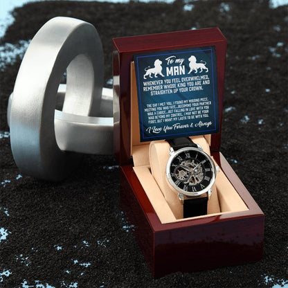Straighten Up Your Crown - Men's Openwork Watch
