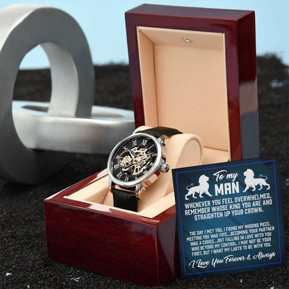 Straighten Up Your Crown - Men's Openwork Watch