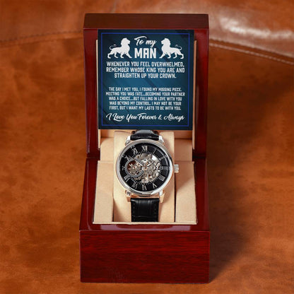 Straighten Up Your Crown - Men's Openwork Watch