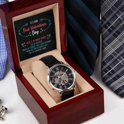 First Valentines Day Men's Openwork Watch