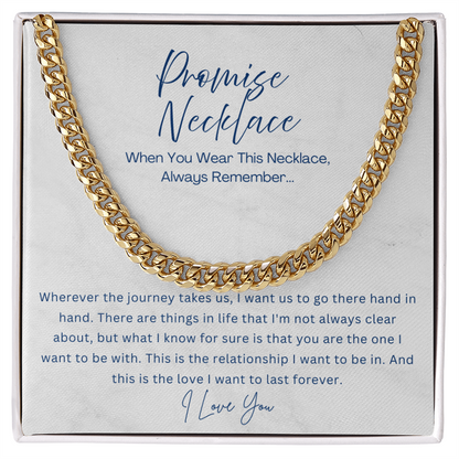 Promise Necklace - Cuban Link Chain - Gift for boyfriend, Gift for husband from Wife