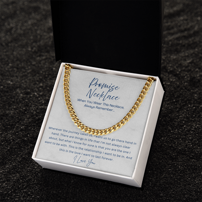 Promise Necklace - Cuban Link Chain - Gift for boyfriend, Gift for husband from Wife