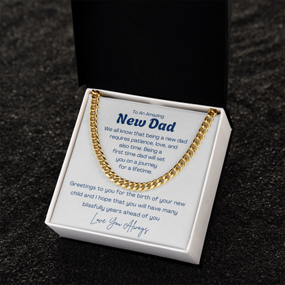 To My Amazing New Dad - Cuban Link Chain For Father. Gift for new Dad, Father's day gift
