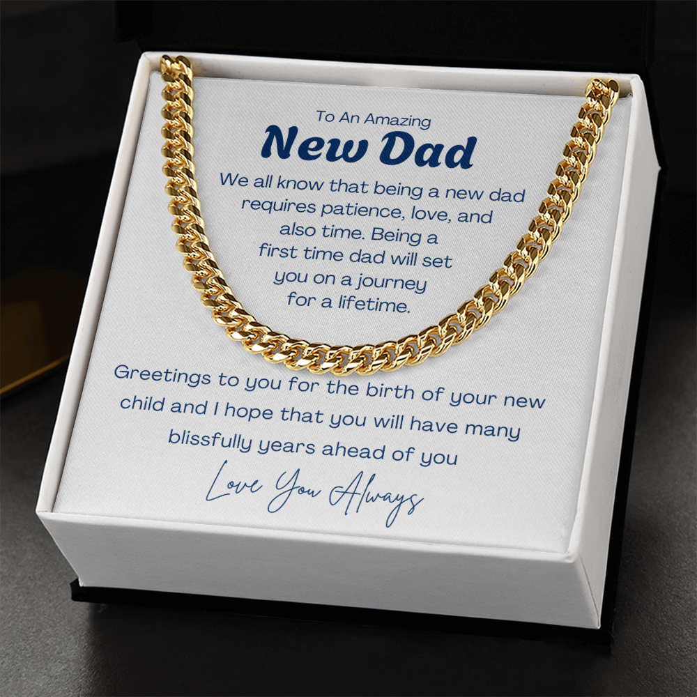 To My Amazing New Dad - Cuban Link Chain For Father. Gift for new Dad, Father's day gift