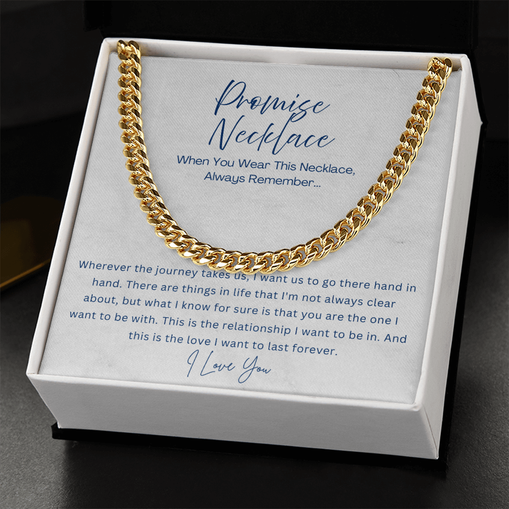 Promise Necklace - Cuban Link Chain - Gift for boyfriend, Gift for husband from Wife