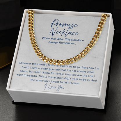 Promise Necklace - Cuban Link Chain - Gift for boyfriend, Gift for husband from Wife