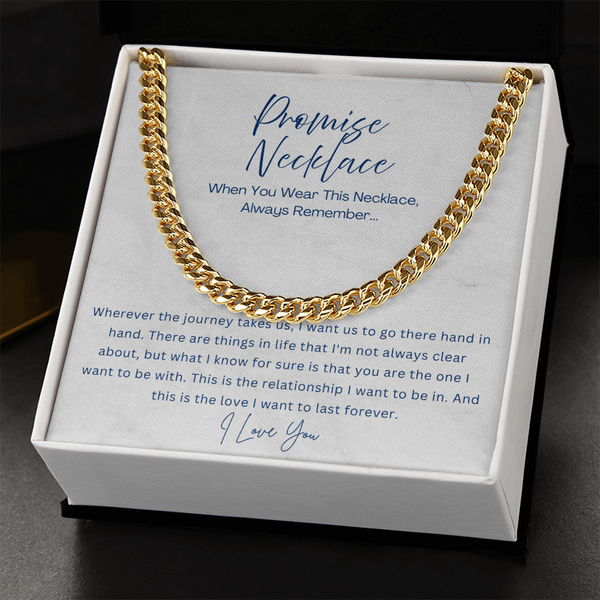 Promise Necklace - Cuban Link Chain - Gift for boyfriend, Gift for husband from Wife
