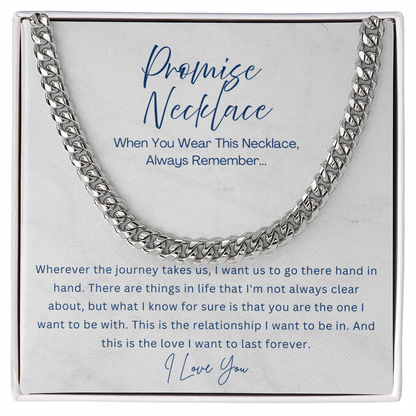 Promise Necklace - Cuban Link Chain - Gift for boyfriend, Gift for husband from Wife