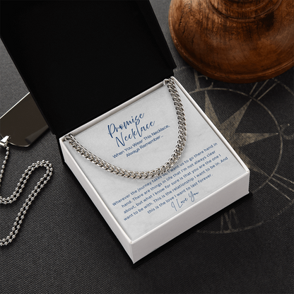 Promise Necklace - Cuban Link Chain - Gift for boyfriend, Gift for husband from Wife