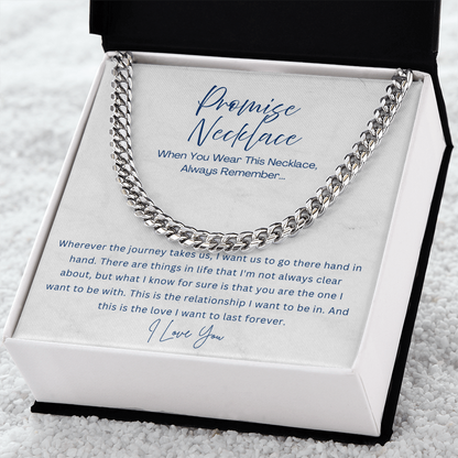 Promise Necklace - Cuban Link Chain - Gift for boyfriend, Gift for husband from Wife