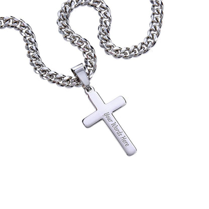 To My Amazing New Dad - Cuban Chain with Artisan Cross Necklace For Father. Gift for new Dad, Father's day gift