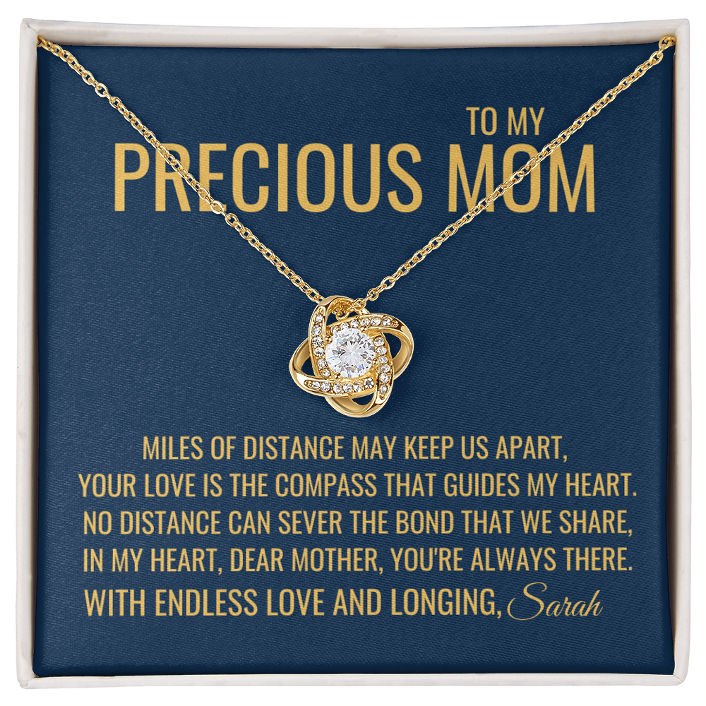 Miles Of Distance Necklace - Gift from Daughter To Mom, Mothers day Gift, Mom and Daughter, Gift for Mom, Gift for Mommy, Christmas Gift