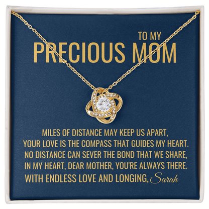 Miles Of Distance Necklace - Gift from Daughter To Mom, Mothers day Gift, Mom and Daughter, Gift for Mom, Gift for Mommy, Christmas Gift