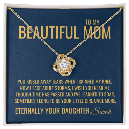 You Kissed Away Tears Necklace - Gift from Daughter To Mom, Mothers day Gift, Mom and Daughter, Gift for Mom, Gift for Mommy, Christmas Gift