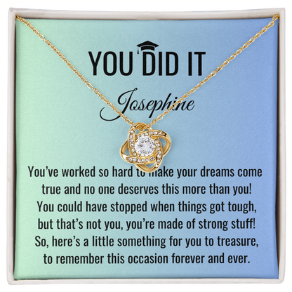 You Did It - Graduation Gift, Graduation Gift for her, Graduation Necklace, Personalized Graduation Gift, PHD Graduation