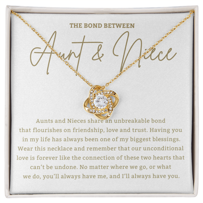 Aunt & Niece - Love Knot Necklace Gift for Aunt, Gift for Niece