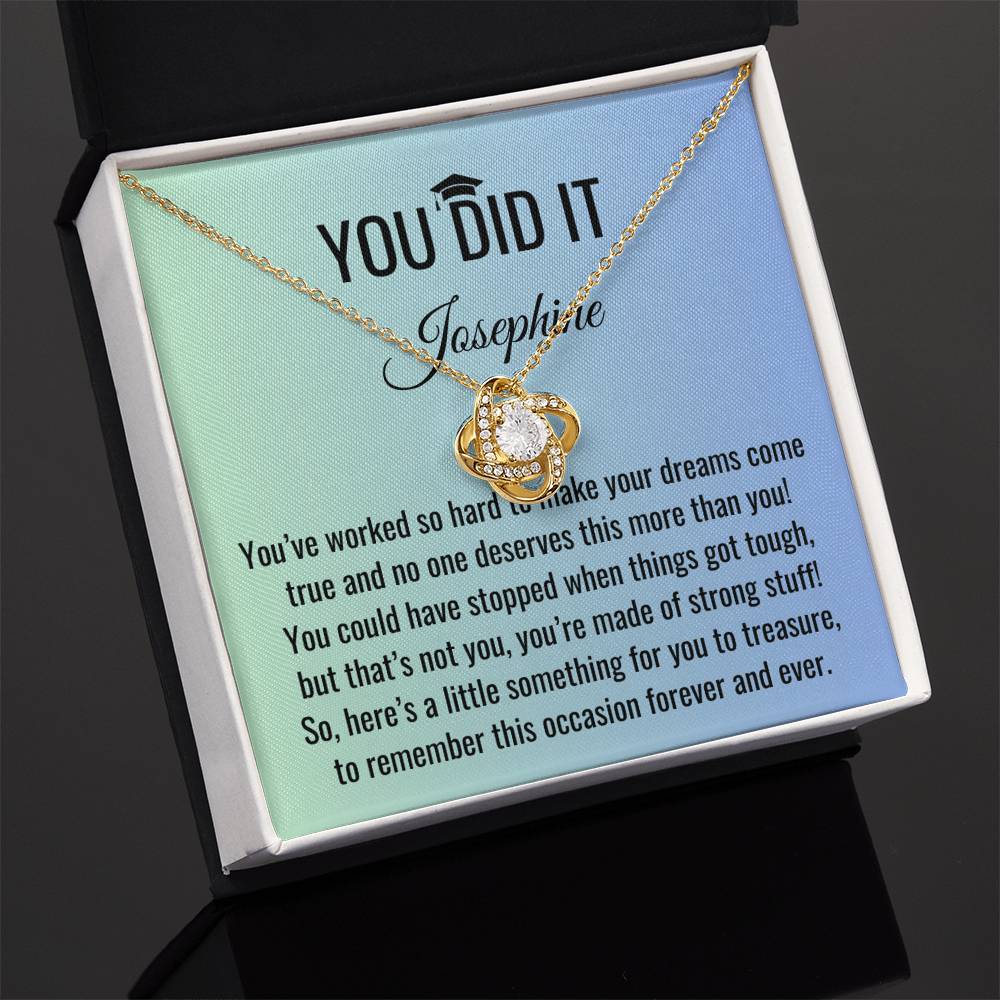 You Did It - Graduation Gift, Graduation Gift for her, Graduation Necklace, Personalized Graduation Gift, PHD Graduation