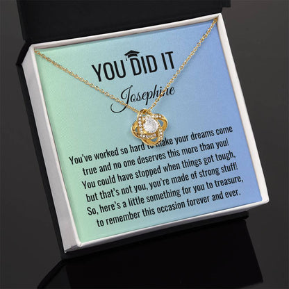 You Did It - Graduation Gift, Graduation Gift for her, Graduation Necklace, Personalized Graduation Gift, PHD Graduation