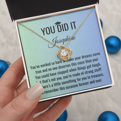 You Did It - Graduation Gift, Graduation Gift for her, Graduation Necklace, Personalized Graduation Gift, PHD Graduation