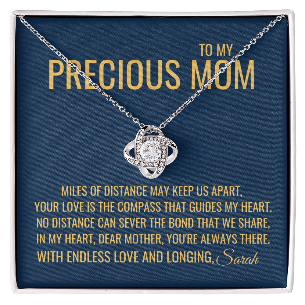 Miles Of Distance Necklace - Gift from Daughter To Mom, Mothers day Gift, Mom and Daughter, Gift for Mom, Gift for Mommy, Christmas Gift