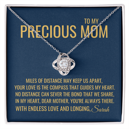 Miles Of Distance Necklace - Gift from Daughter To Mom, Mothers day Gift, Mom and Daughter, Gift for Mom, Gift for Mommy, Christmas Gift