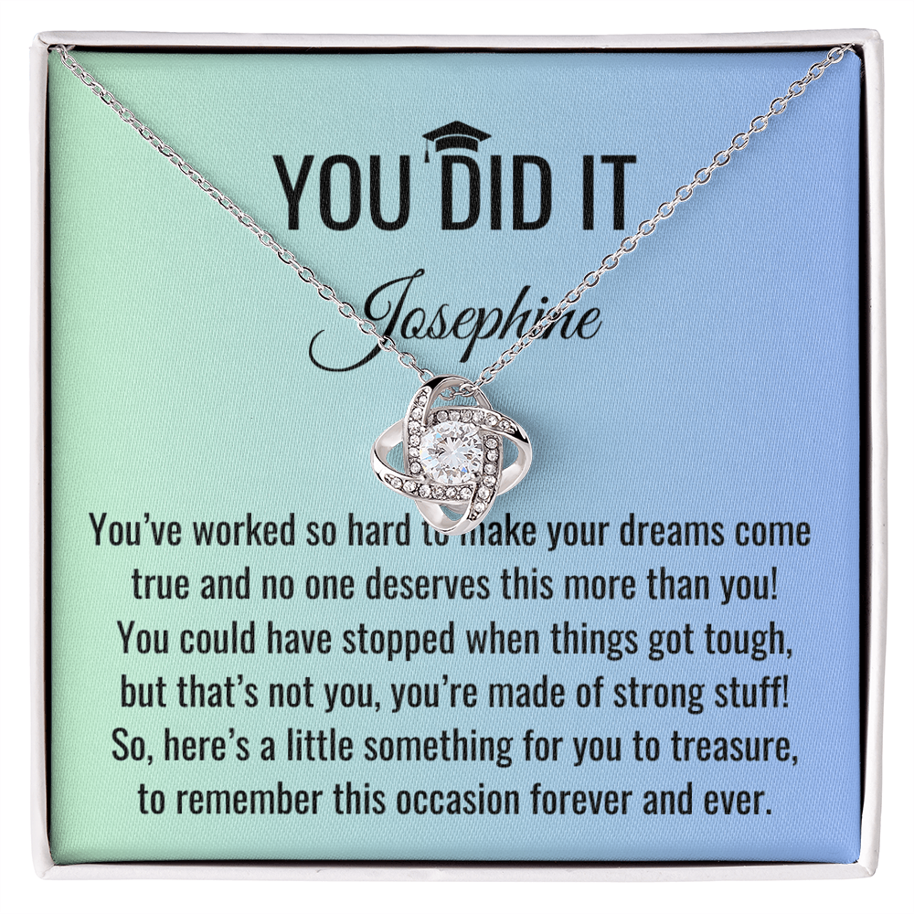 You Did It - Graduation Gift, Graduation Gift for her, Graduation Necklace, Personalized Graduation Gift, PHD Graduation