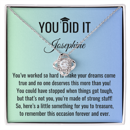 You Did It - Graduation Gift, Graduation Gift for her, Graduation Necklace, Personalized Graduation Gift, PHD Graduation