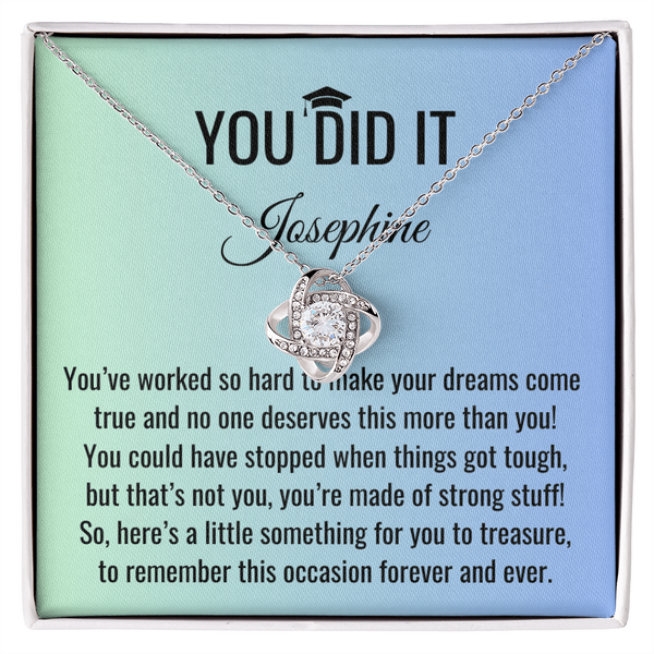 You Did It - Graduation Gift, Graduation Gift for her, Graduation Necklace, Personalized Graduation Gift, PHD Graduation