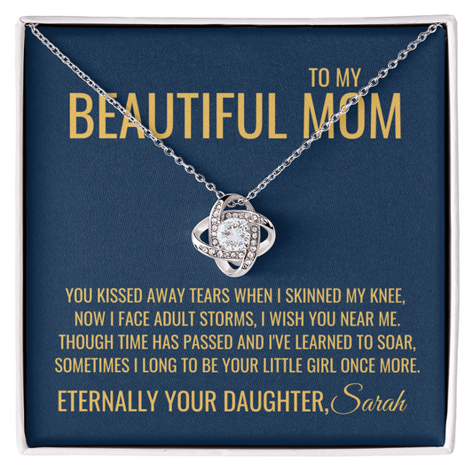 You Kissed Away Tears Necklace - Gift from Daughter To Mom, Mothers day Gift, Mom and Daughter, Gift for Mom, Gift for Mommy, Christmas Gift
