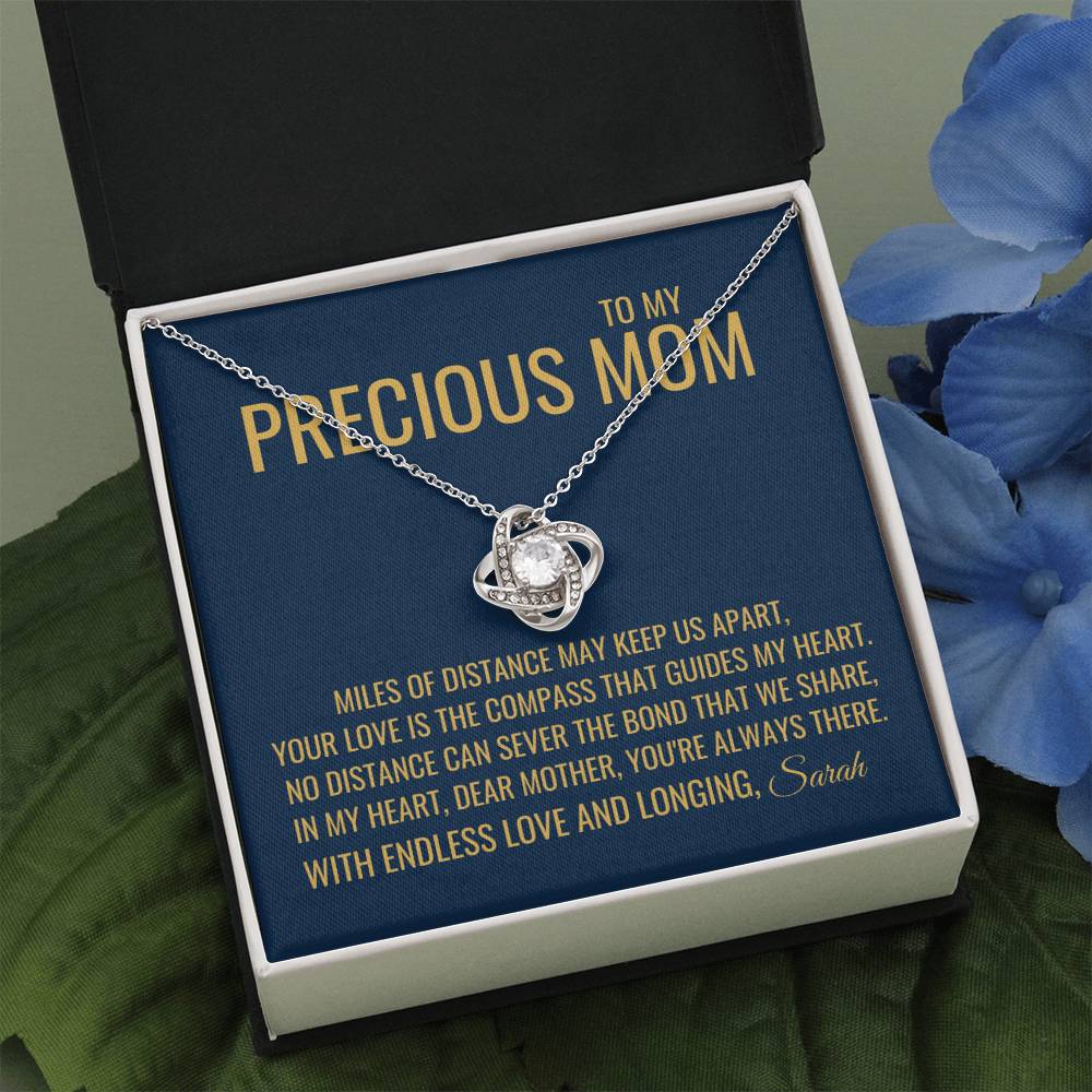 Miles Of Distance Necklace - Gift from Daughter To Mom, Mothers day Gift, Mom and Daughter, Gift for Mom, Gift for Mommy, Christmas Gift