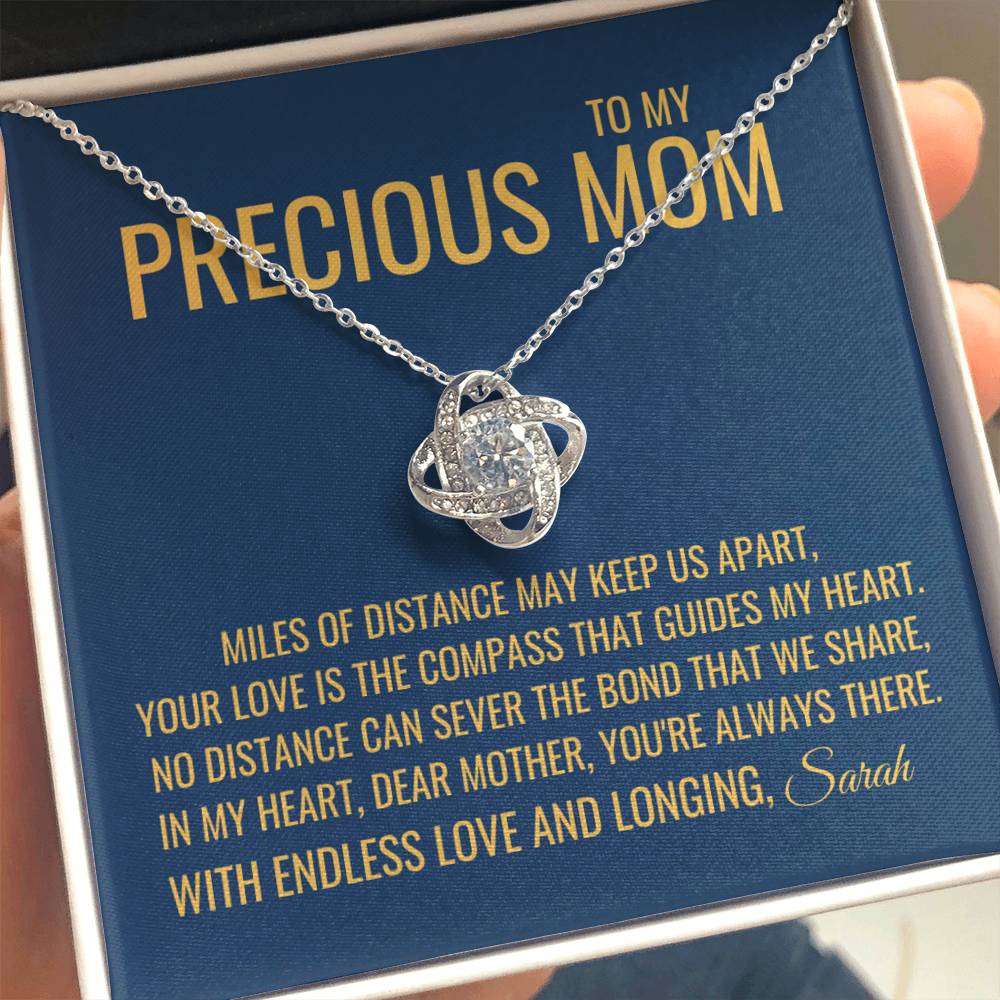 Miles Of Distance Necklace - Gift from Daughter To Mom, Mothers day Gift, Mom and Daughter, Gift for Mom, Gift for Mommy, Christmas Gift