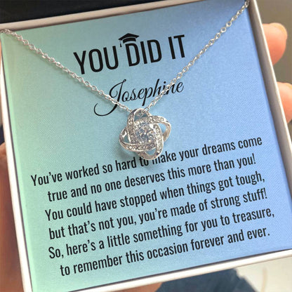 You Did It - Graduation Gift, Graduation Gift for her, Graduation Necklace, Personalized Graduation Gift, PHD Graduation