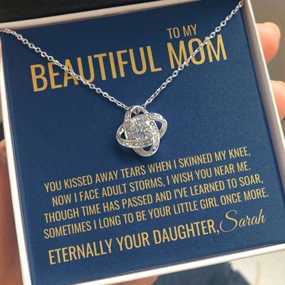 You Kissed Away Tears Necklace - Gift from Daughter To Mom, Mothers day Gift, Mom and Daughter, Gift for Mom, Gift for Mommy, Christmas Gift