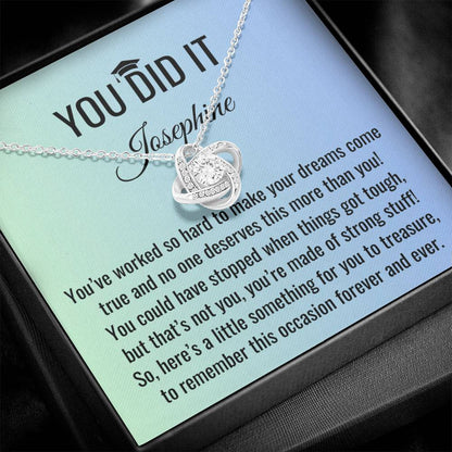 You Did It - Graduation Gift, Graduation Gift for her, Graduation Necklace, Personalized Graduation Gift, PHD Graduation