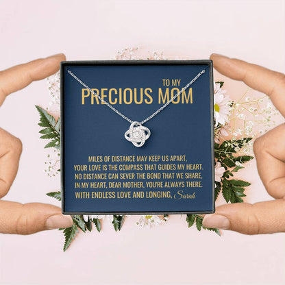 Miles Of Distance Necklace - Gift from Daughter To Mom, Mothers day Gift, Mom and Daughter, Gift for Mom, Gift for Mommy, Christmas Gift