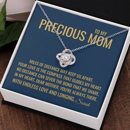 Miles Of Distance Necklace - Gift from Daughter To Mom, Mothers day Gift, Mom and Daughter, Gift for Mom, Gift for Mommy, Christmas Gift