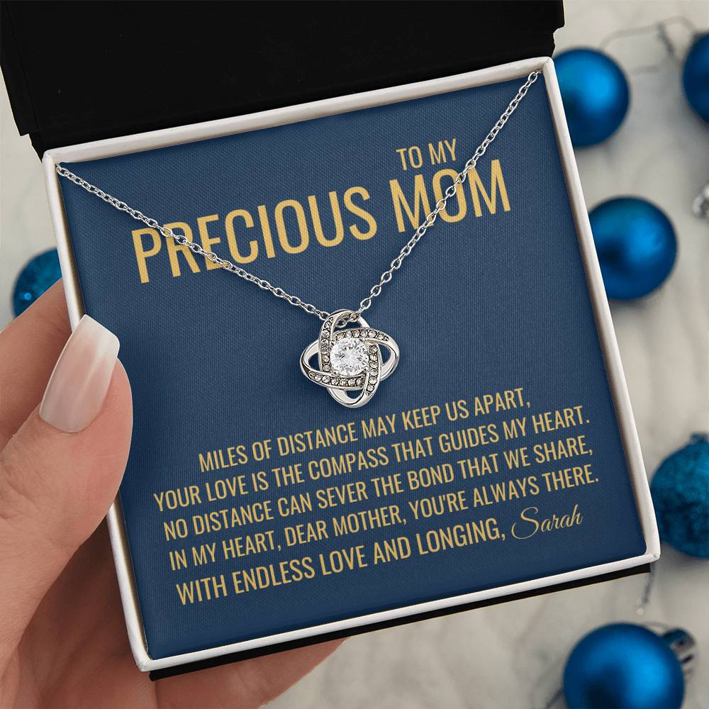 Miles Of Distance Necklace - Gift from Daughter To Mom, Mothers day Gift, Mom and Daughter, Gift for Mom, Gift for Mommy, Christmas Gift