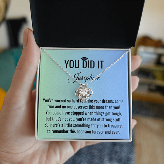 You Did It - Graduation Gift, Graduation Gift for her, Graduation Necklace, Personalized Graduation Gift, PHD Graduation