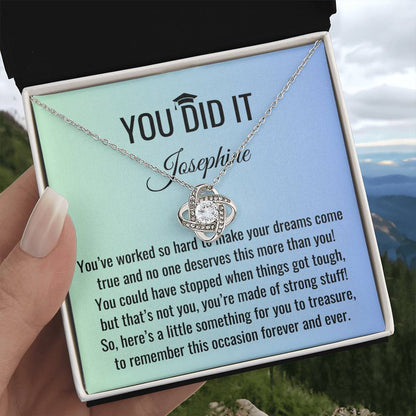 You Did It - Graduation Gift, Graduation Gift for her, Graduation Necklace, Personalized Graduation Gift, PHD Graduation