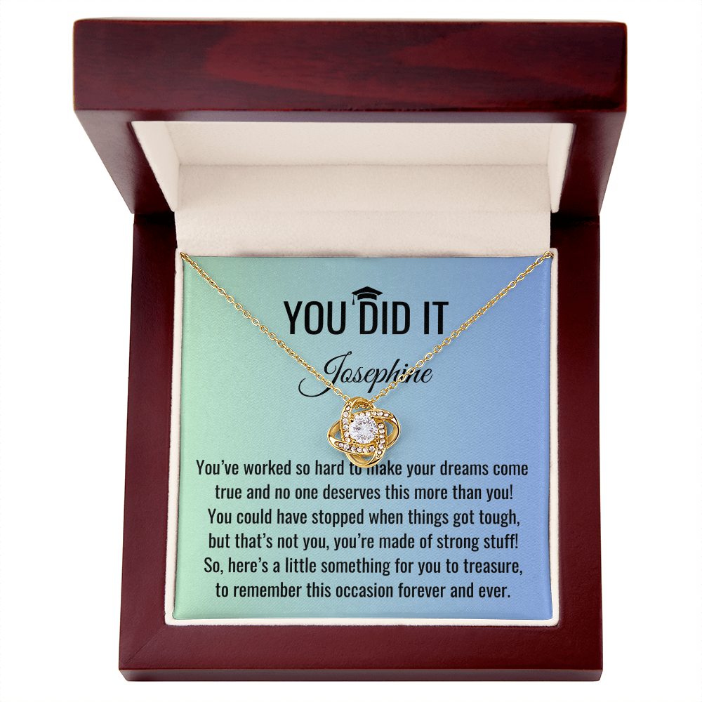 You Did It - Graduation Gift, Graduation Gift for her, Graduation Necklace, Personalized Graduation Gift, PHD Graduation