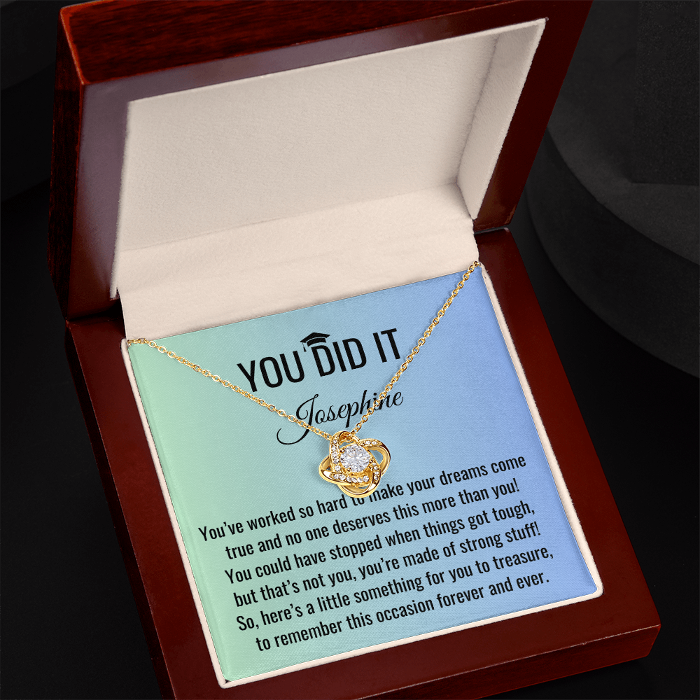 You Did It - Graduation Gift, Graduation Gift for her, Graduation Necklace, Personalized Graduation Gift, PHD Graduation