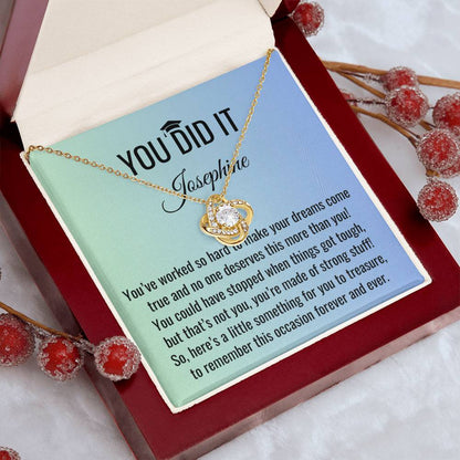 You Did It - Graduation Gift, Graduation Gift for her, Graduation Necklace, Personalized Graduation Gift, PHD Graduation