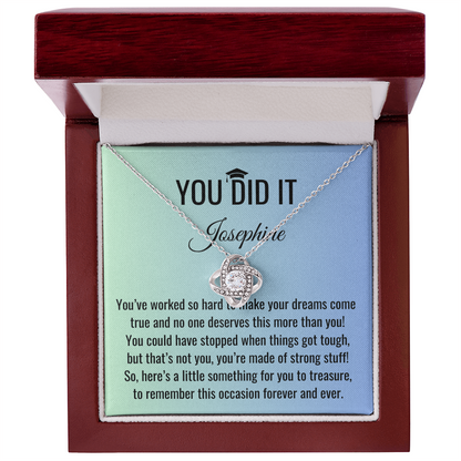You Did It - Graduation Gift, Graduation Gift for her, Graduation Necklace, Personalized Graduation Gift, PHD Graduation