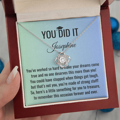 You Did It - Graduation Gift, Graduation Gift for her, Graduation Necklace, Personalized Graduation Gift, PHD Graduation