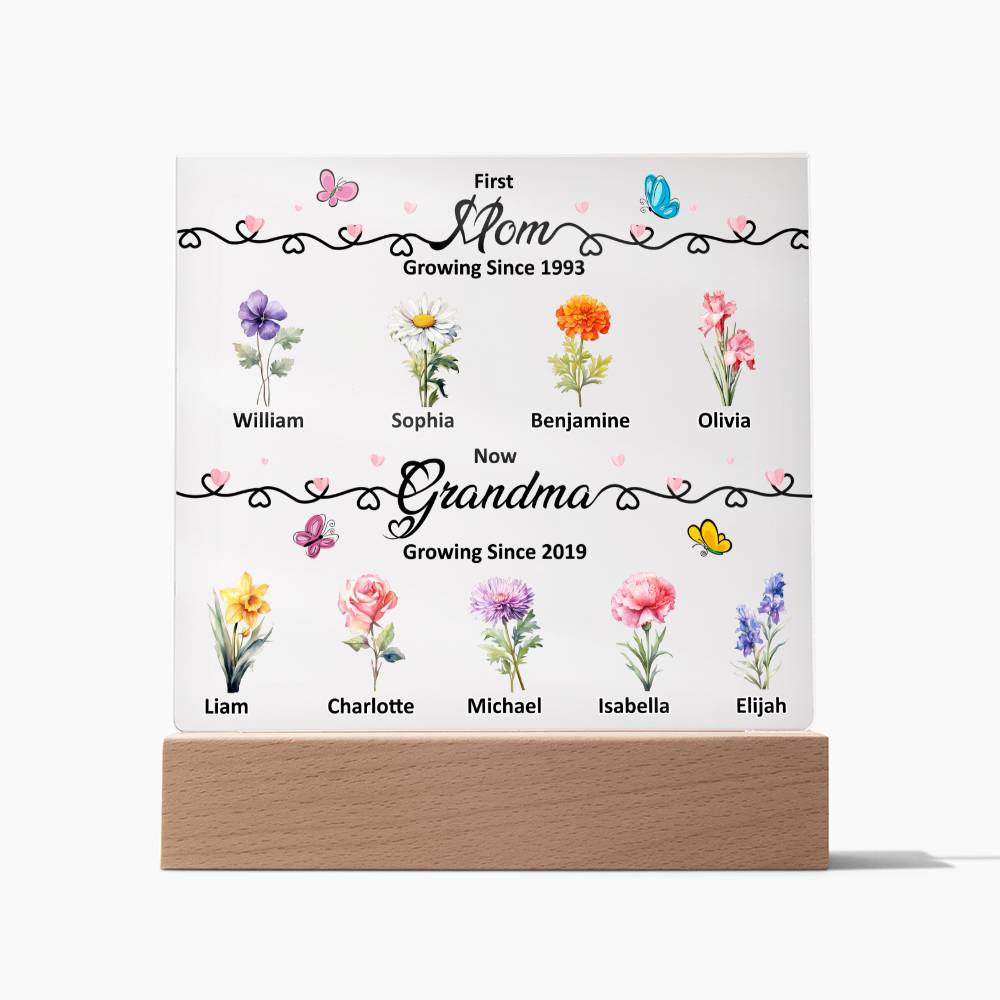 First Mom Now Grandma - Square Acrylic Plaque